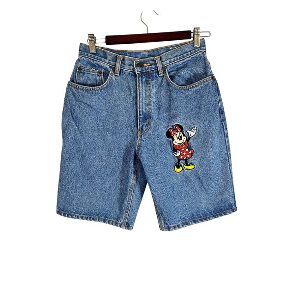 Disney Pants - Vintage Disney Denim Shorts S Blue Minnie Mouse 80s Mom Jorts Retro Classic Chic